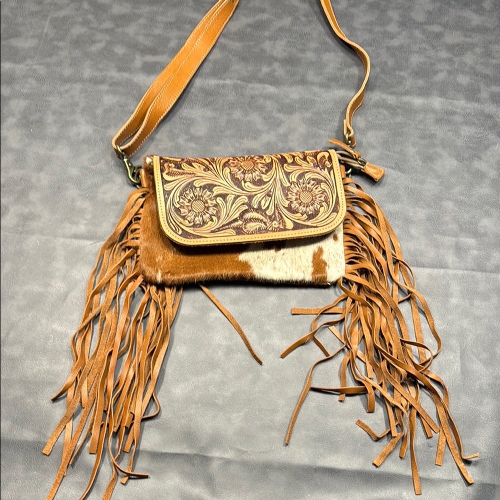 Myra Bag Brown and Cream Floral Crossbody